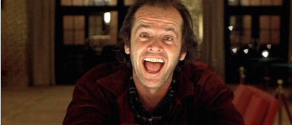 Jack Nicholson en su actuación en <<El Resplandor>>